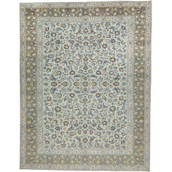 Hand Made Rug Kashan Persia 300x387 Light Blue