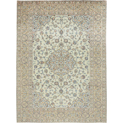 Hand Made Rug Kashan Persia 300x410 Cream Blue