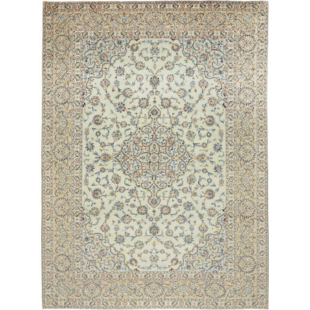 Hand Made Rug Kashan Persia 300x410 Cream Blue