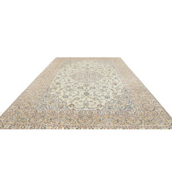 Hand Made Rug Kashan Persia 300x410 Cream Blue