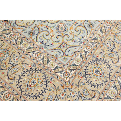 Hand Made Rug Kashan Persia 300x410 Cream Blue