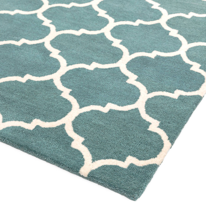 Tappeto Albany geometrico blu petrolio e beige c