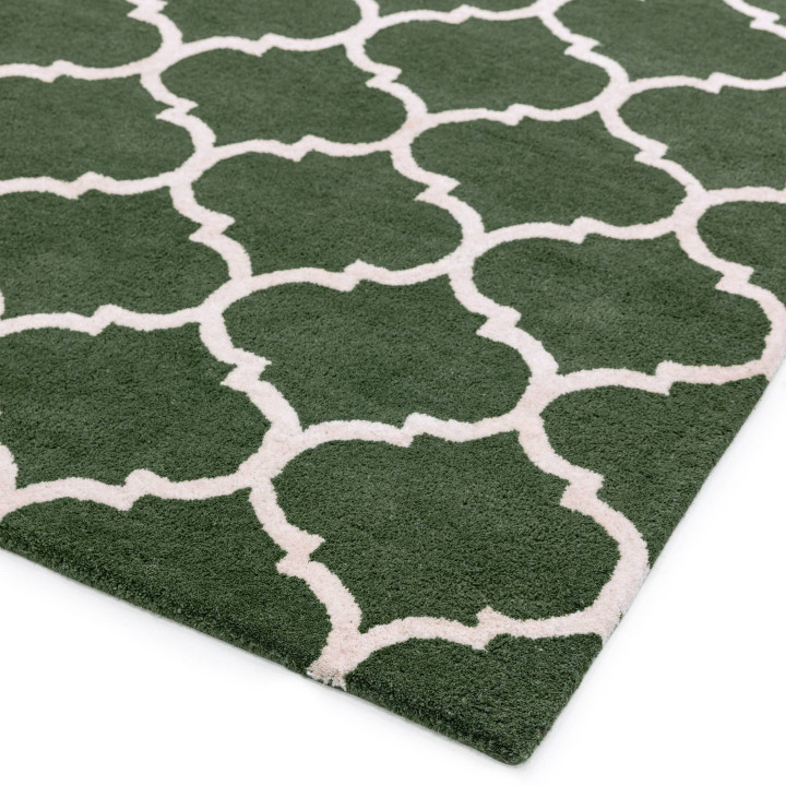 Tappeto Albany geometrico verde scuro e bianco 8