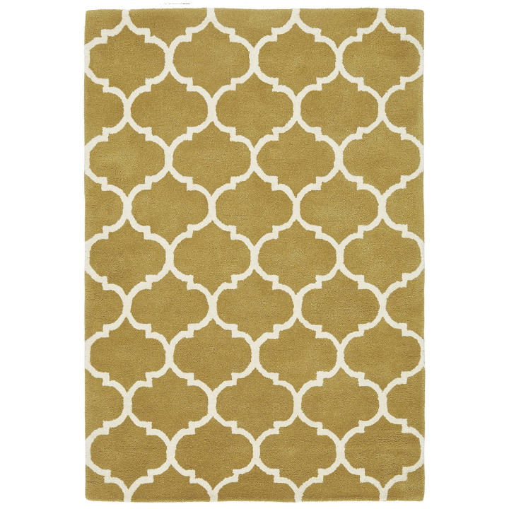 Rug Albany geometric mustard yellow white 160x23