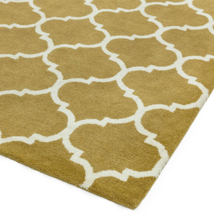 Rug Albany geometric mustard yellow white 160x23