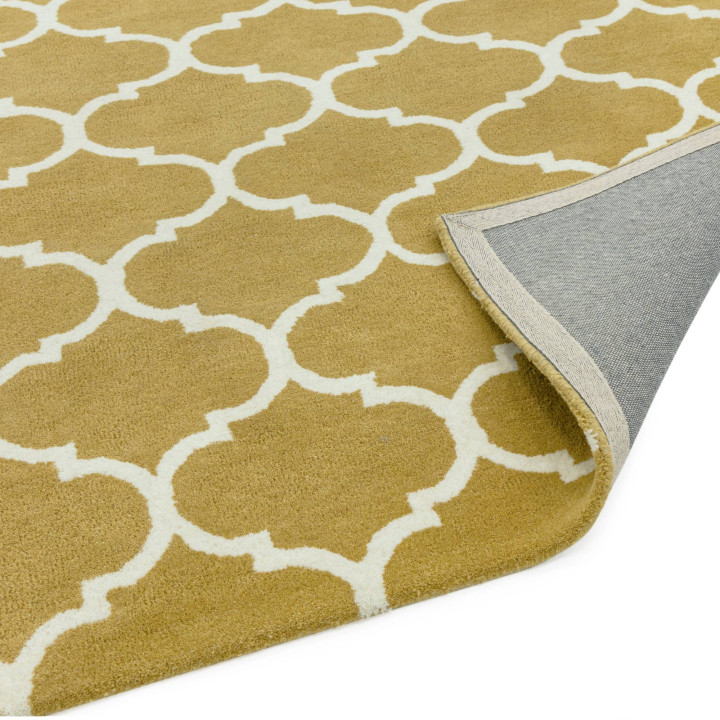 Rug Albany geometric mustard yellow white 160x23