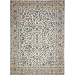 Hand Made Rug Kashan Persia 308x416 Cream Blue