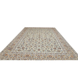 Hand Made Rug Kashan Persia 308x416 Cream Blue