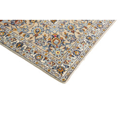 Hand Made Rug Kashan Persia 308x416 Cream Blue