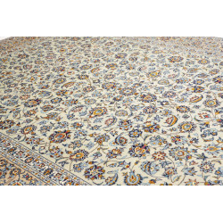 Hand Made Rug Kashan Persia 308x416 Cream Blue