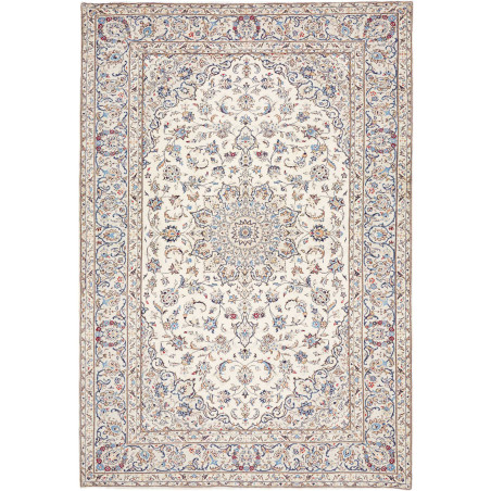 Hand Made Rug Kashan Persia 203x295 Ivory Blue