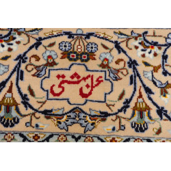 Hand Made Rug Kashan Persia 352x390 Cream White