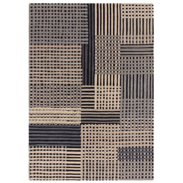 Rug Aspect geometric grey black beige 200x290 cm