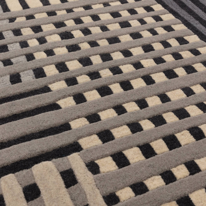 Rug Aspect geometric grey black beige 200x290 cm