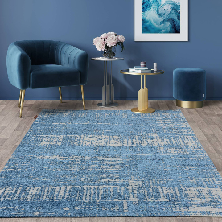 Rug Beau abstract blue silver 160x230 cm