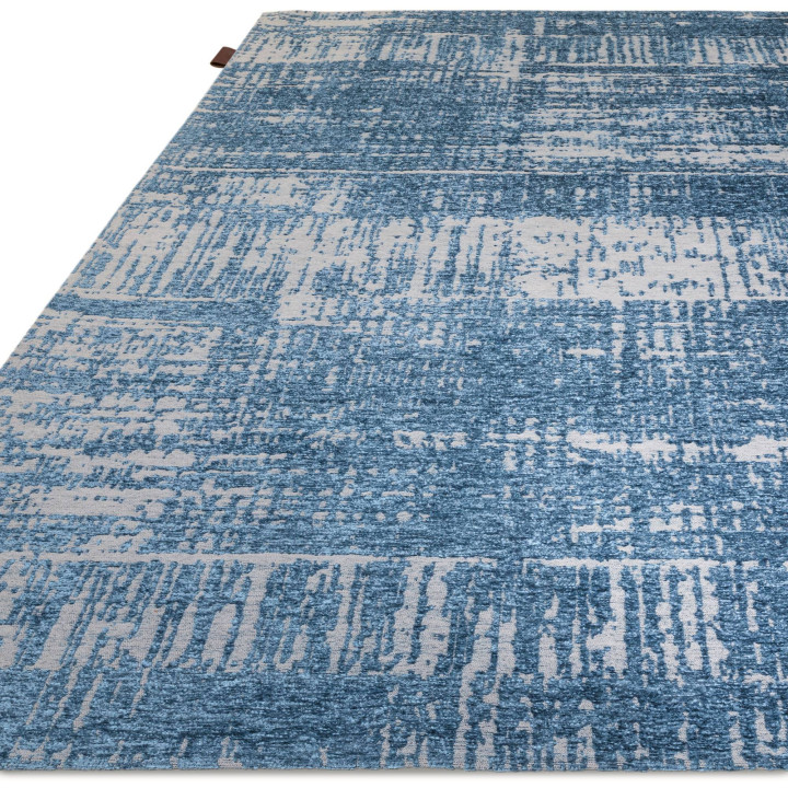 Tappeto Beau astratto blu e argento 200x290 cm