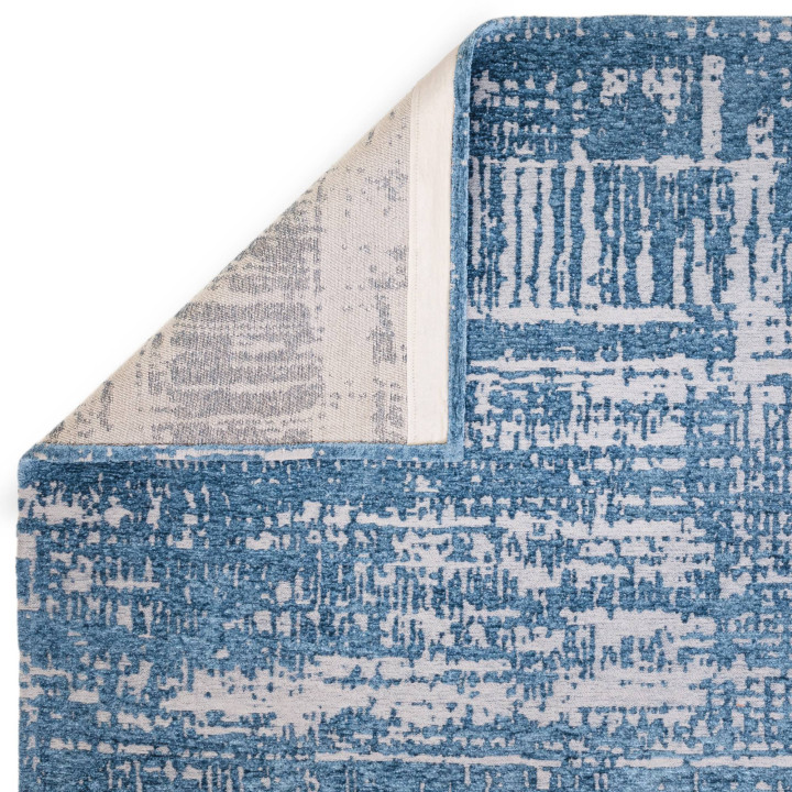 Tappeto Beau astratto blu e argento 200x290 cm