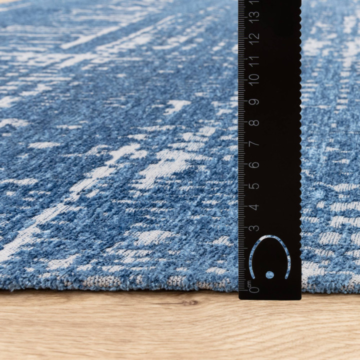 Tappeto Beau astratto blu e argento 200x290 cm
