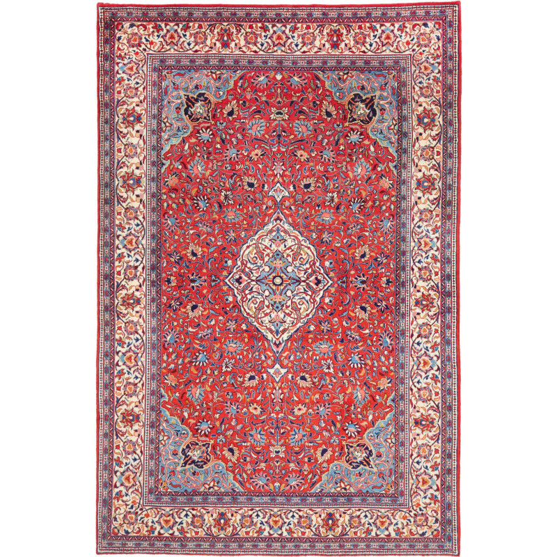 Hand Made Rug Sarough Persia 197x298 Red Blue