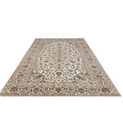 Hand Made Rug Kashan Persia 198x304 Cream Blue