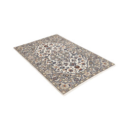 Hand Made Rug Kashan Persia 100x150 Cream Blue