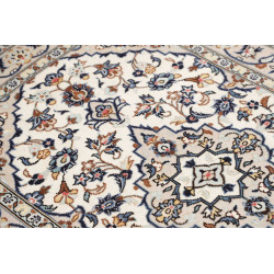 Hand Made Rug Kashan Persia 100x150 Cream Blue