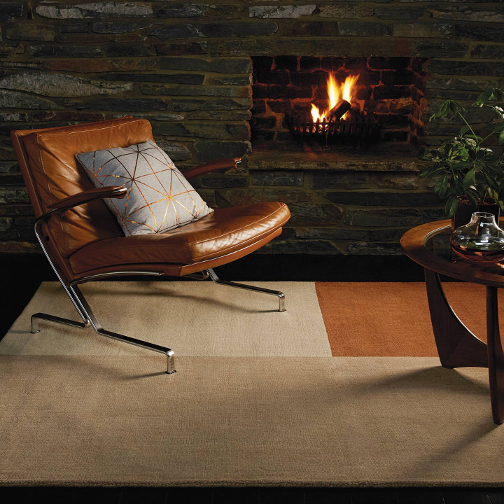 Rug Blox geometric beige grey rust 200x300 cm