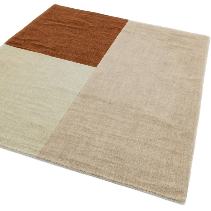 Rug Blox geometric beige grey rust 200x300 cm