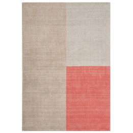 Rug Blox geometric beige light grey coral red 16