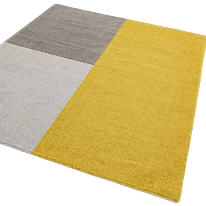 Tappeto Blox geometrico giallo e grigio chiaro 2