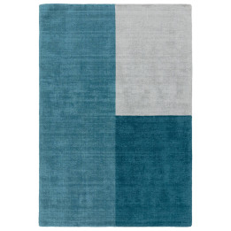 Tappeto Blox geometrico blu e grigio chiaro 160x