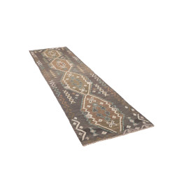 Rug Kilim Afghanistan 79x304 Dark Grey Brown