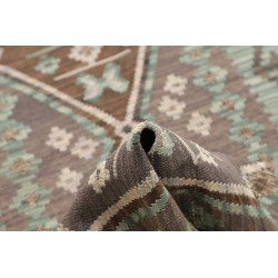 Rug Kilim Afghanistan 84x295 Teal Grey-brown
