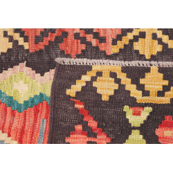 Rug Kilim Afghanistan 69x236 Charcoal Grey Cora