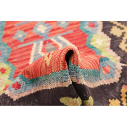 Rug Kilim Afghanistan 69x236 Charcoal Grey Cora
