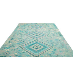 Rug Kilim Afghanistan 203x306 Turquoise Blue Aq