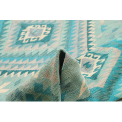 Rug Kilim Afghanistan 203x306 Turquoise Blue Aq