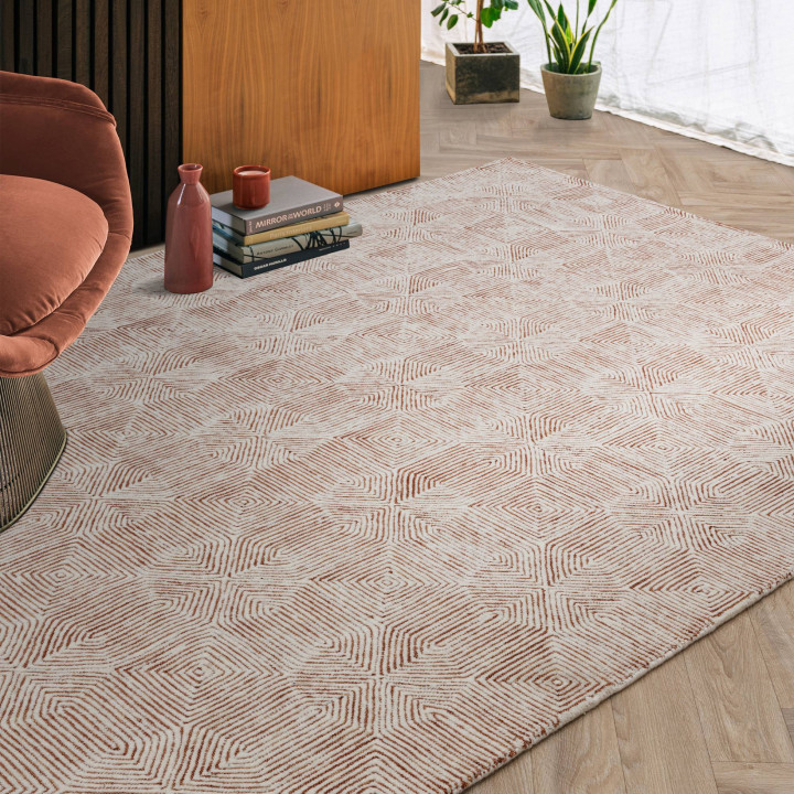 Tappeto Camden geometrico beige e marrone chiaro