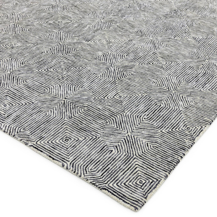 Tappeto Camden geometrico nero e bianco 160x230