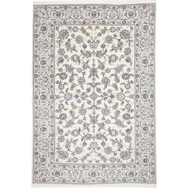 Hand Made Rug Nain Kashmar Persia 200x295 Cream