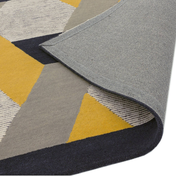 Tappeto Camden geometrico grigio e giallo 160x23