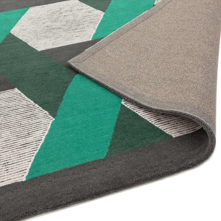 Rug Camden geometric green dark grey dark green
