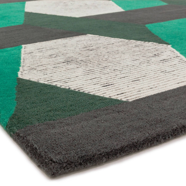 Rug Camden geometric green dark grey dark green