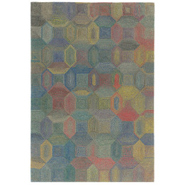 Tappeto Camden geometrico grigio e blu 200x300 c