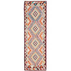 Rug Kilim Afghanistan 59x189 Light Blue Orange