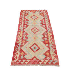 Rug Kilim Afghanistan 62x195 Red Beige Yellow B
