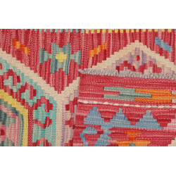 Rug Kilim Afghanistan 56x148 Red Sky Blue Yello