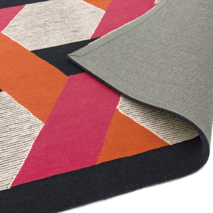 Tappeto Camden geometrico nero e arancione 200x3