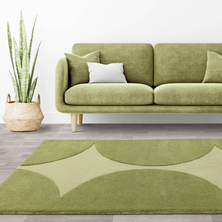 Tappeto Canvas geometrico verde chiaro e verde o