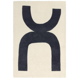 Rug Canvas abstract beige black 120x170 cm